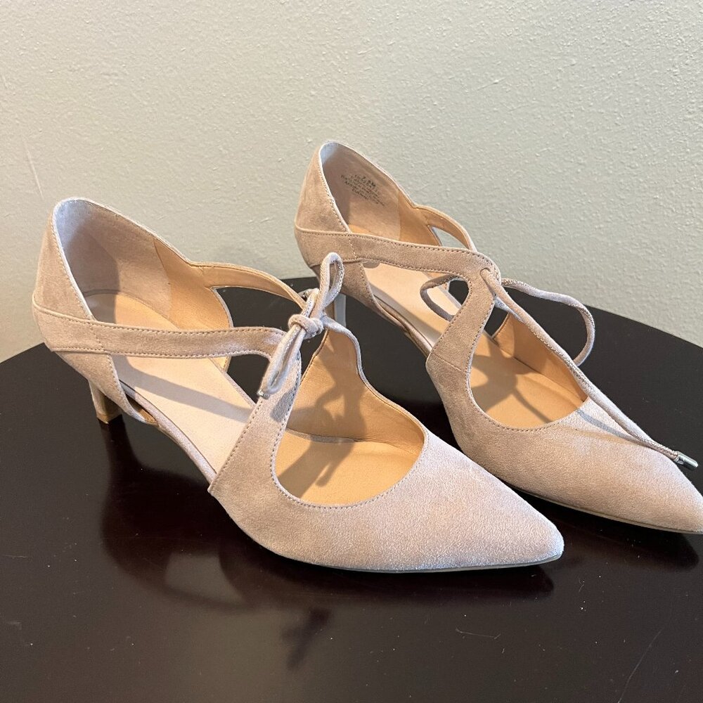 Super Cute Faux Suede Tan Heels